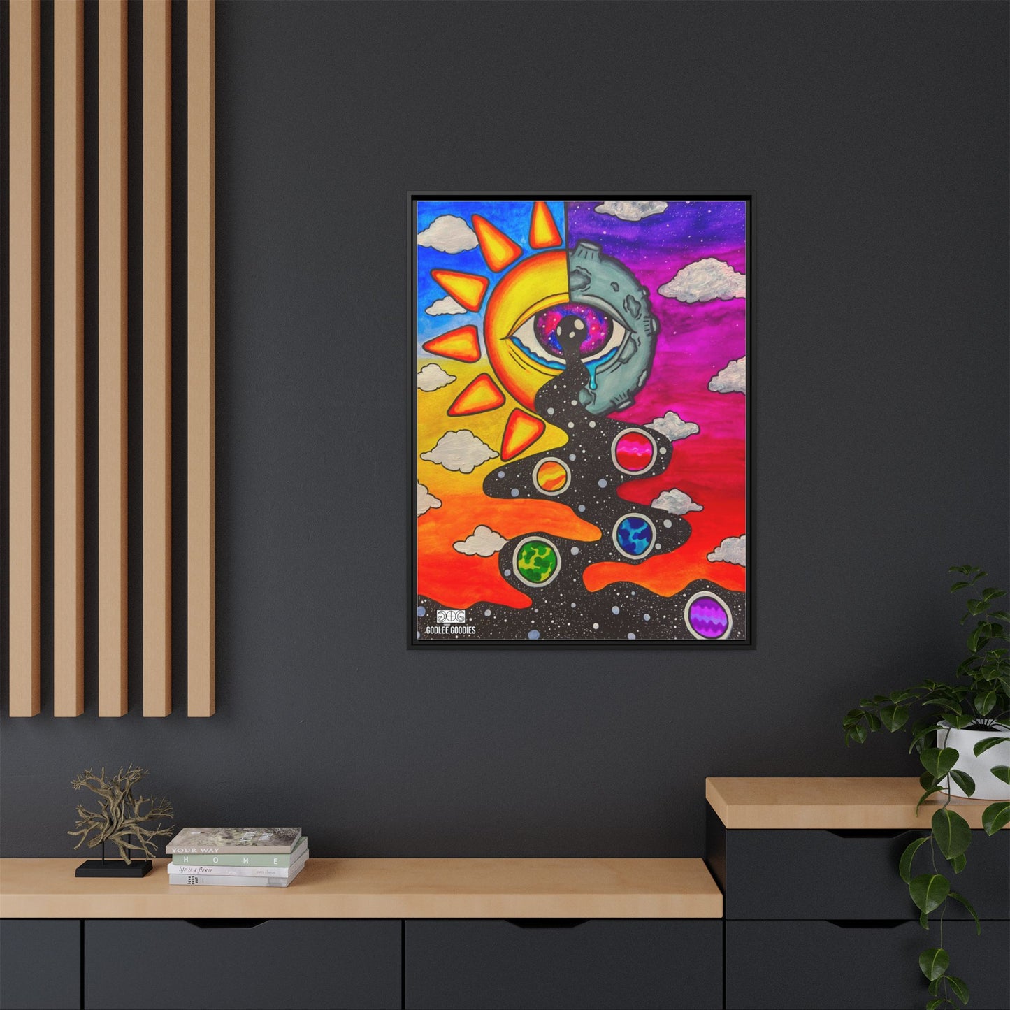 Solar Eyeclipse- Framed Canvas