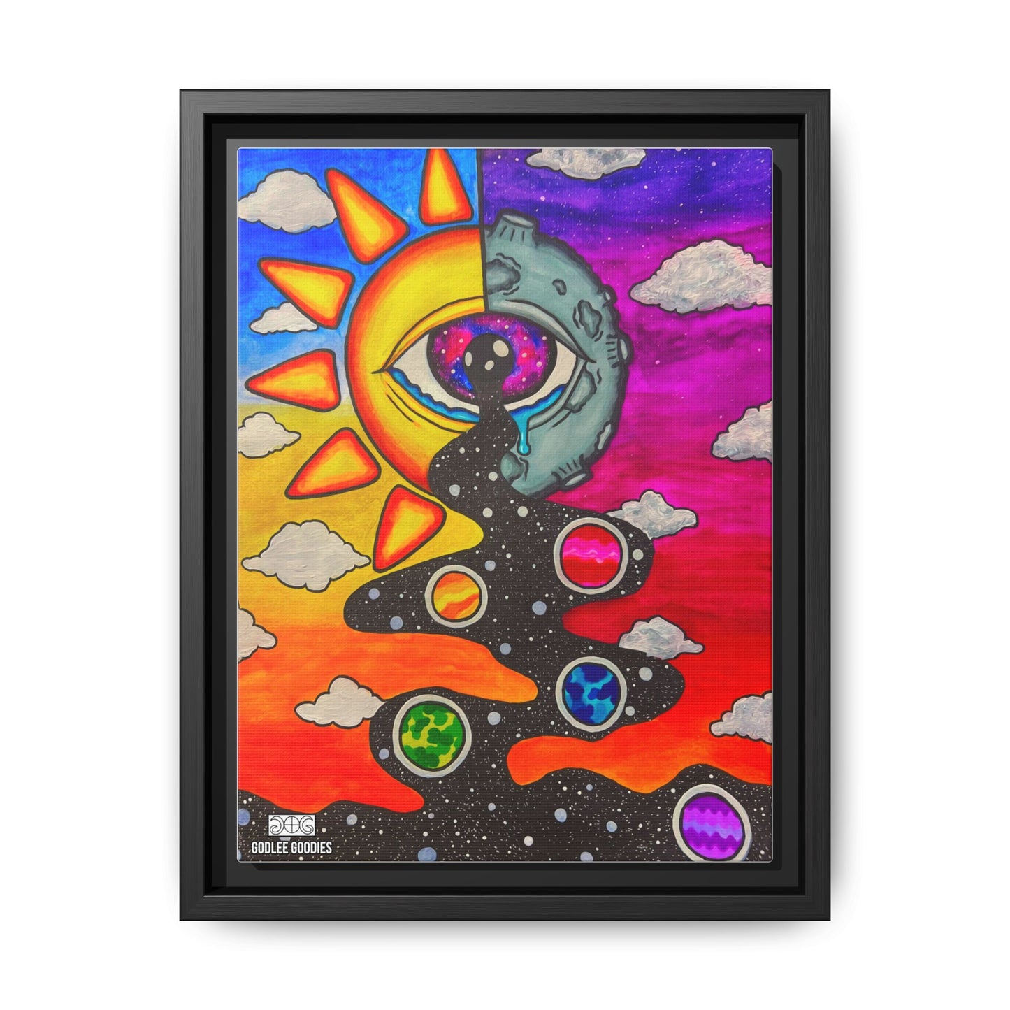 Solar Eyeclipse- Framed Canvas