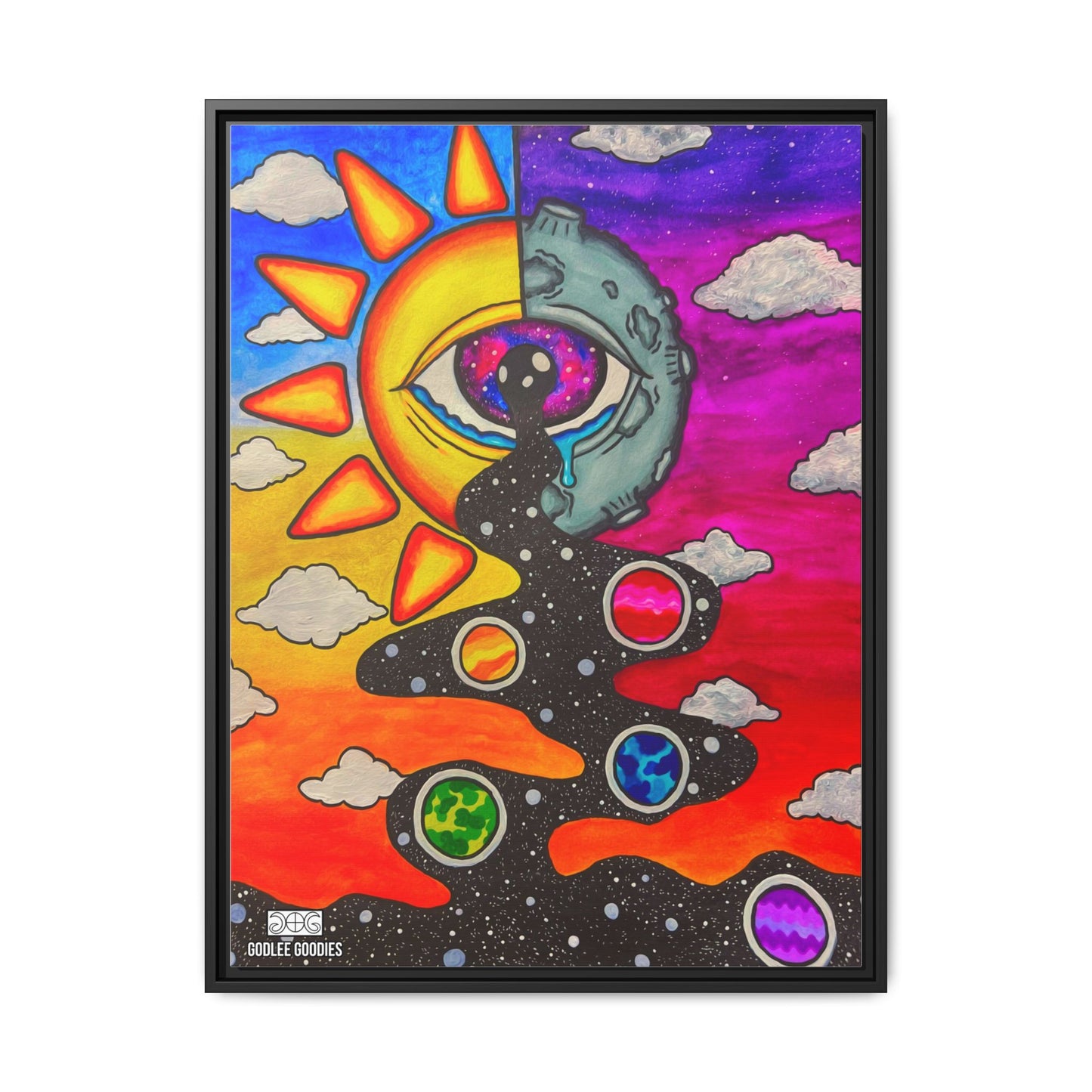 Solar Eyeclipse- Framed Canvas