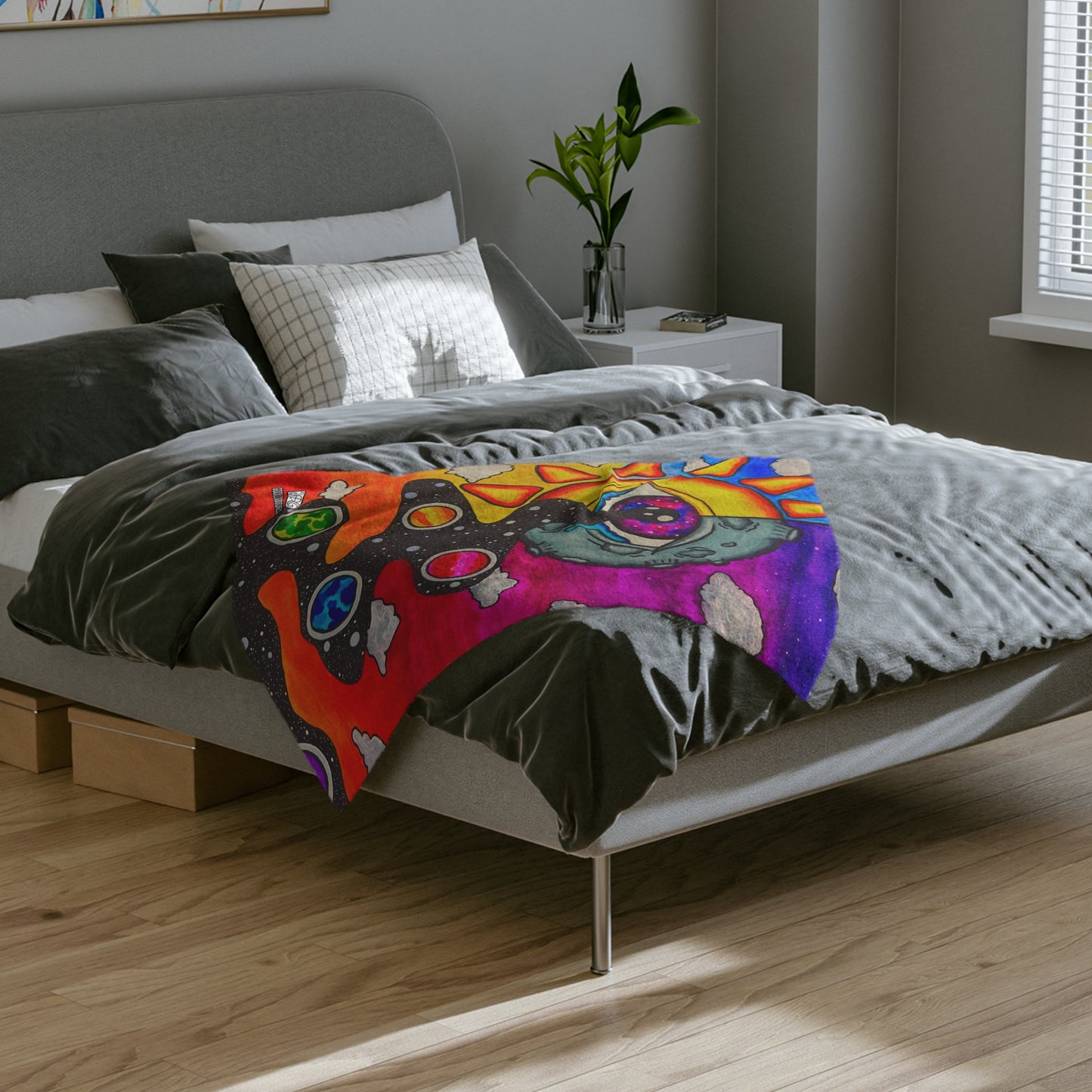 Solar Eyeclipse- Velveteen Microfiber Blanket