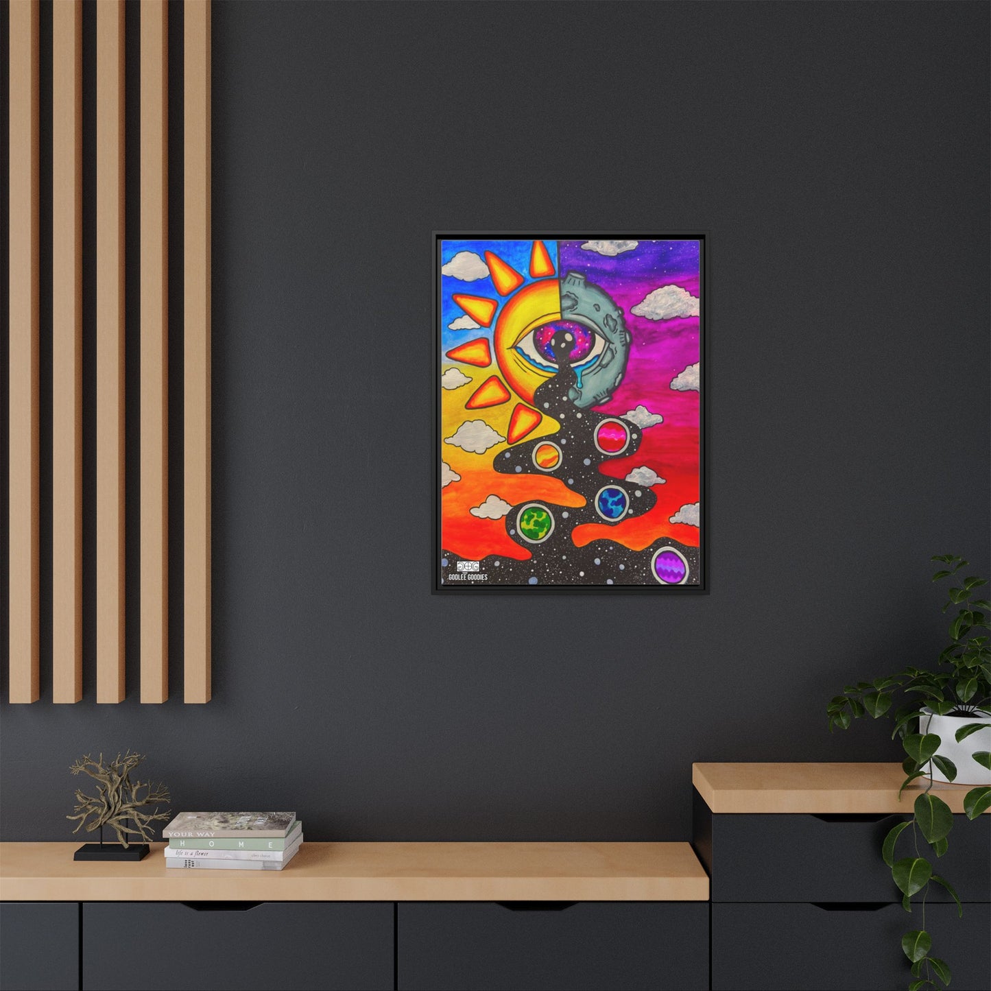 Solar Eyeclipse- Framed Canvas