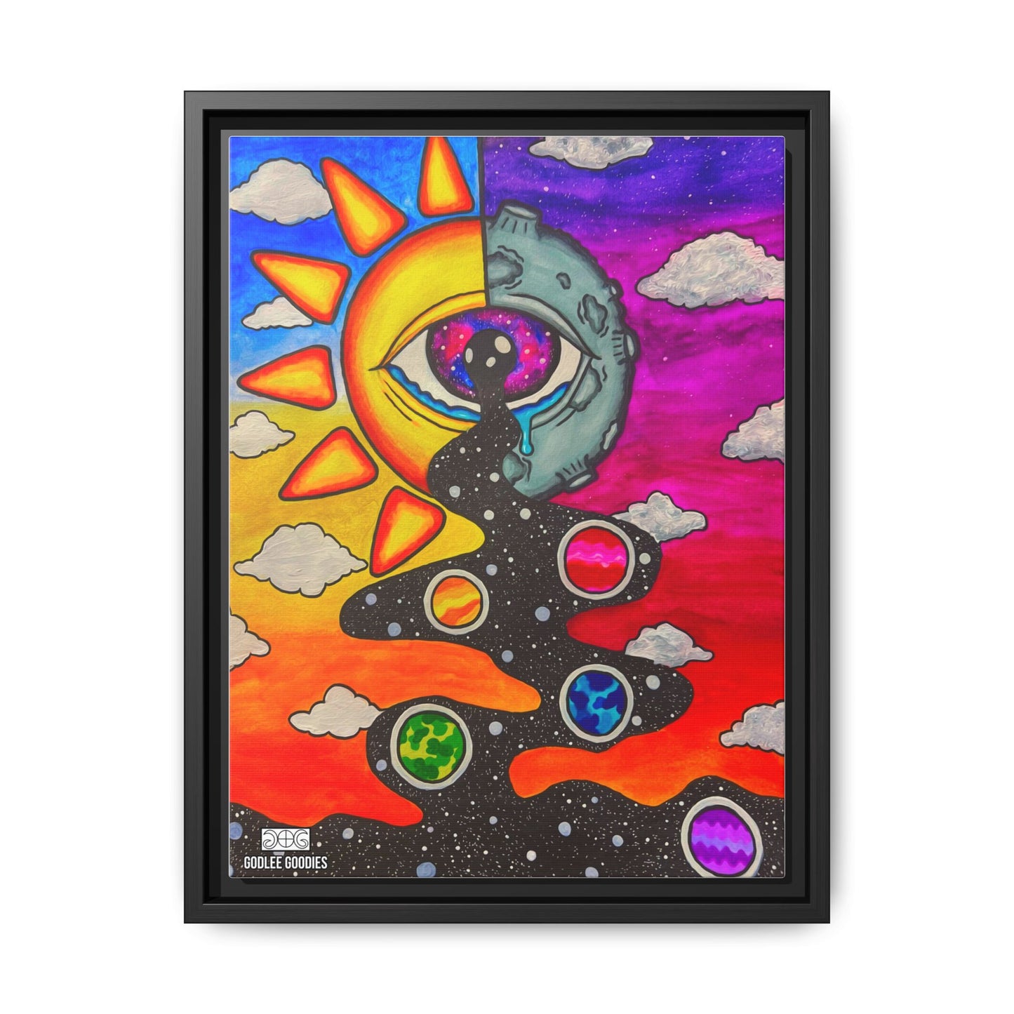 Solar Eyeclipse- Framed Canvas